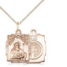 Gold Filled St. Benedict Catholic medal necklace 3/4 inch pendant on 18 inch curb chain by Bliss USA