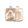 14kt solid gold St. Benedict medal pendant 3/4 inch medium size handcrafted by Bliss Manufacturing USA