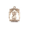 Medium 14kt solid gold St. Christopher patron saint medal pendant, 3/4 x 1/2 inch, handcrafted in USA by Bliss