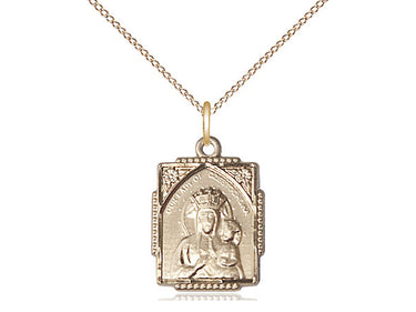Gold Filled Our Lady of Czestochowa Medal Necklace 3/4 x 1/2 inch on 18 inch chain by Bliss