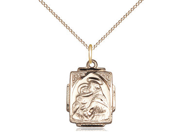 14kt Gold Filled St. Anthony Patron Saint Medal Necklace 3/4 x 1/2 inch with 18 inch Chain by Bliss