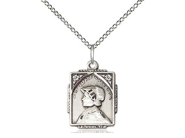 Sterling silver St. Elizabeth Ann Seton medal necklace 3/4 x 1/2 inch with 18 inch curb chain by Bliss