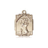 14kt Solid Gold St. Francis of Assisi Patron Saint Medal Pendant, 5/8 x 1/2 inches, handcrafted by Bliss Manufacturing