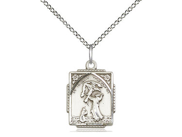 Sterling silver small St. Francis of Assisi patron saint medal necklace 18 inch chain handcrafted USA Bliss