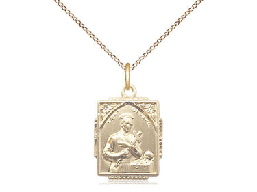 14kt Gold Filled St. Gerard Patron Saint Medal Necklace 5/8 x 1/2 with 18 Inch Chain by Bliss