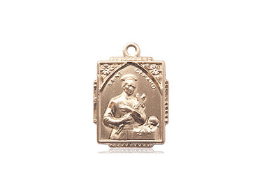 14kt Solid Gold St. Gerard Patron Saint Medal Pendant 5/8 x 1/2 by Bliss Manufacturing