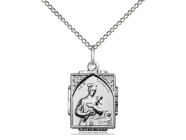Sterling Silver St. Gerard Patron Saint Medal Necklace 5/8 x 1/2 with 18 Inch Chain by Bliss