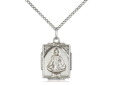 Sterling silver Infant of Prague pendant necklace 3/4 x 1/2 inch with 18 inch chain by Bliss