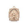 14kt Solid Gold St. Joan of Arc patron saint medal pendant 5/8 x 1/2 inches handcrafted by Bliss