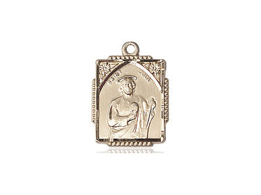 14kt Solid Gold St. Jude patron saint medal pendant 5/8 x 1/2 inches handcrafted by Bliss