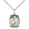 Sterling Silver St. Jude Patron Saint Medal Necklace 5/8 x 1/2 inch with 18 inch chain by Bliss