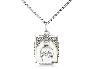 Sterling Silver St. Kateri Tekakwitha patron saint medal necklace 5/8 x 1/2 inch with 18 inch chain by Bliss