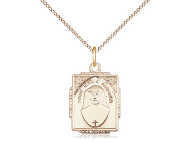 14kt Gold Filled Medium St. Maria Faustina Medal Necklace 3/4 x 1/2 pendant on 18 inch chain by Bliss