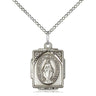 Small Sterling Silver Miraculous Medal Necklace 5/8 x 1/2 inch with 18 inch chain by Bliss