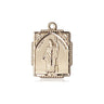 14kt solid gold St. Patrick medal pendant 3/4 inch by 1/2 inch handcrafted by Bliss Manufacturing
