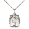 Sterling Silver St. Patrick patron saint medal necklace 3/4 inch by 1/2 inch with 18 inch chain by Bliss Manufacturing