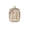 14kt solid gold St. Roch medal pendant 3/4 x 1/2 inches handcrafted in USA by Bliss Manufacturing