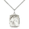 Sterling Silver St. Therese of Lisieux Patron Saint Medal Necklace 3/4x1/2 inch on 18 inch Chain by Bliss