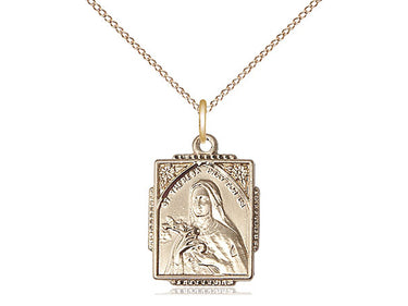 14kt Gold Filled St. Theresa of Lisieux Patron Saint Medal Necklace 5/8x1/2 inch on 18 inch Chain by Bliss