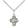 Sterling silver small 5-Way Motherhood Medal necklace with 18 inch chain, handcrafted by Bliss