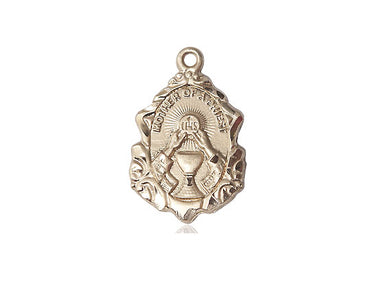 14kt solid gold Mother of a Priest Catholic medal pendant 3/4 x 1/2 inch handcrafted by Bliss