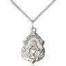 Sterling silver Mother of a Priest medal necklace with 3/4 inch pendant on 18 inch curb chain by Bliss Manufacturing