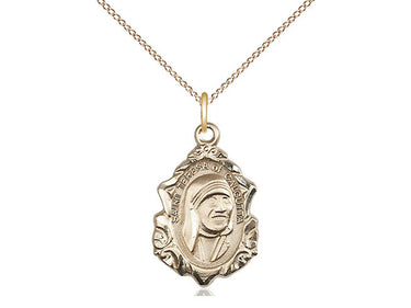 14kt Gold Filled Blessed Teresa of Calcutta medal necklace with 18 inch chain by Bliss Manufacturing