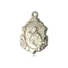 14kt Solid Gold St. Ann Patron Saint Medal Pendant 3/4 x 1/2 inches by Bliss Manufacturing