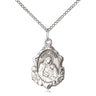 Sterling Silver St. Ann Patron Saint Medal Necklace, 3/4x1/2 inch medium pendant on 18 inch chain, handcrafted by Bliss