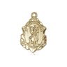 14kt Solid Gold St. Christopher Patron Saint Medal Pendant 3/4 inch by 1/2 inch by Bliss Manufacturing