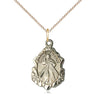 14kt Gold Filled Divine Mercy Medal Necklace with 3/4 x 1/2 inch pendant on 18 inch chain by Bliss Manufacturing