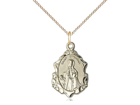 14kt Gold Filled St. Dymphna Patron Saint Medal Necklace 3/4 x 1/2 with 18 inch Curb Chain by Bliss