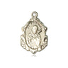 14kt solid gold St. Francis patron saint medal pendant 3/4 inch by 1/2 inch handcrafted by Bliss Manufacturing USA