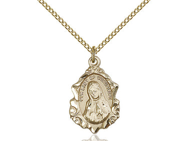 14kt gold filled Our Lady of Guadalupe medal necklace with 18 inch chain by Bliss Manufacturing