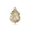14kt solid gold Our Lady of Guadalupe medal pendant 3/4 inch by Bliss Manufacturing