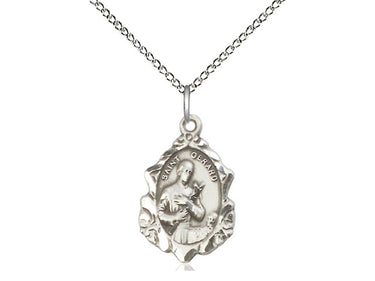 Sterling Silver St. Gerard Patron Saint Medal Necklace 3/4 inch with 18 inch Chain by Bliss