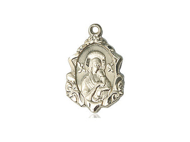 Medium 14kt solid gold Our Lady of Perpetual Help medal pendant 3/4 x 1/2 inches by Bliss Manufacturing