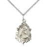 Sterling silver Infant of Prague medal necklace with 18 inch chain, handcrafted in USA by Bliss Manufacturing