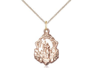 14kt Gold Filled St. Joan of Arc patron saint medal necklace 3/4x1/2 with 18 inch chain by Bliss