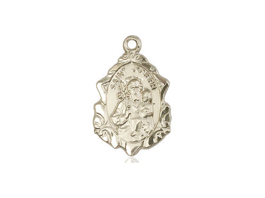 14kt Solid Gold St. Joseph Patron Saint Medal Pendant handcrafted by Bliss Manufacturing USA