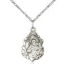 Sterling Silver St. Joseph patron saint medal necklace 3/4 x 1/2 inch pendant with 18 inch chain by Bliss