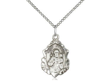 Sterling Silver St. Joseph patron saint medal necklace 3/4 x 1/2 inch pendant with 18 inch chain by Bliss