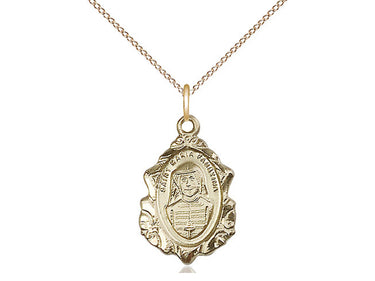 14kt Gold Filled St. Maria Faustina patron saint medal necklace with 18 inch chain by Bliss