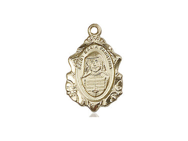 14kt Solid Gold St. Maria Faustina Patron Saint Medal Pendant handcrafted by Bliss Manufacturing USA