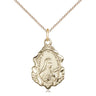 Medium 14kt Gold Filled St. Theresa Patron Saint Medal Necklace 3/4 x 1/2 inch with 18 inch Chain by Bliss