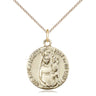 14kt gold filled Our Lady of Loretto medal necklace 3/4 inch on 18 inch chain by Bliss