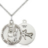 Sterling Silver Our Lady of Loretto Medal Necklace 3/4 x 5/8 inches with 18 inch chain handmade by Bliss