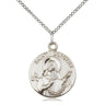 Sterling silver St. Dorothy patron saint medal necklace, 3/4 x 5/8 inches, 18 inch chain, Bliss Manufacturing