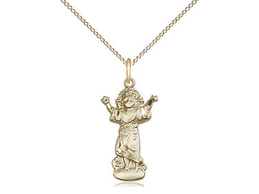 14kt Gold Filled Divino Nino Divine Child Jesus Medal Necklace 3/4 inch with 18 inch chain by Bliss