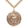 14kt Gold Filled St. Sebastian Patron Saint Medal Necklace 1 x 7/8 on 24 inch chain by Bliss Manufacturing
